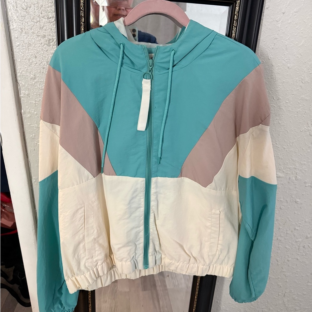 Ashley By 26 International Teal and Cream Puffer Jacket